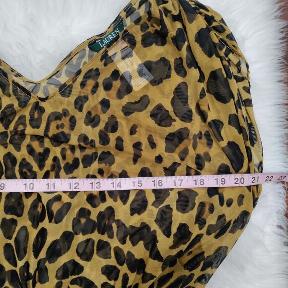 Laurel Ralph Lauren Whimsy Glam Leopard Print Swimsuit Cover Up Women's Medium - Picture 8 of 11